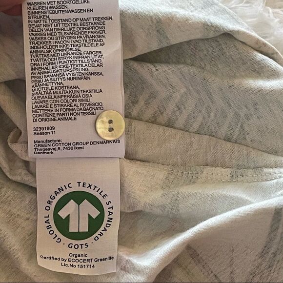 Green Cotton by Peter Hahn Cream Floral Short Sleeve Midi Dress; SZ NL 38; BNWT - Picture 11 of 11